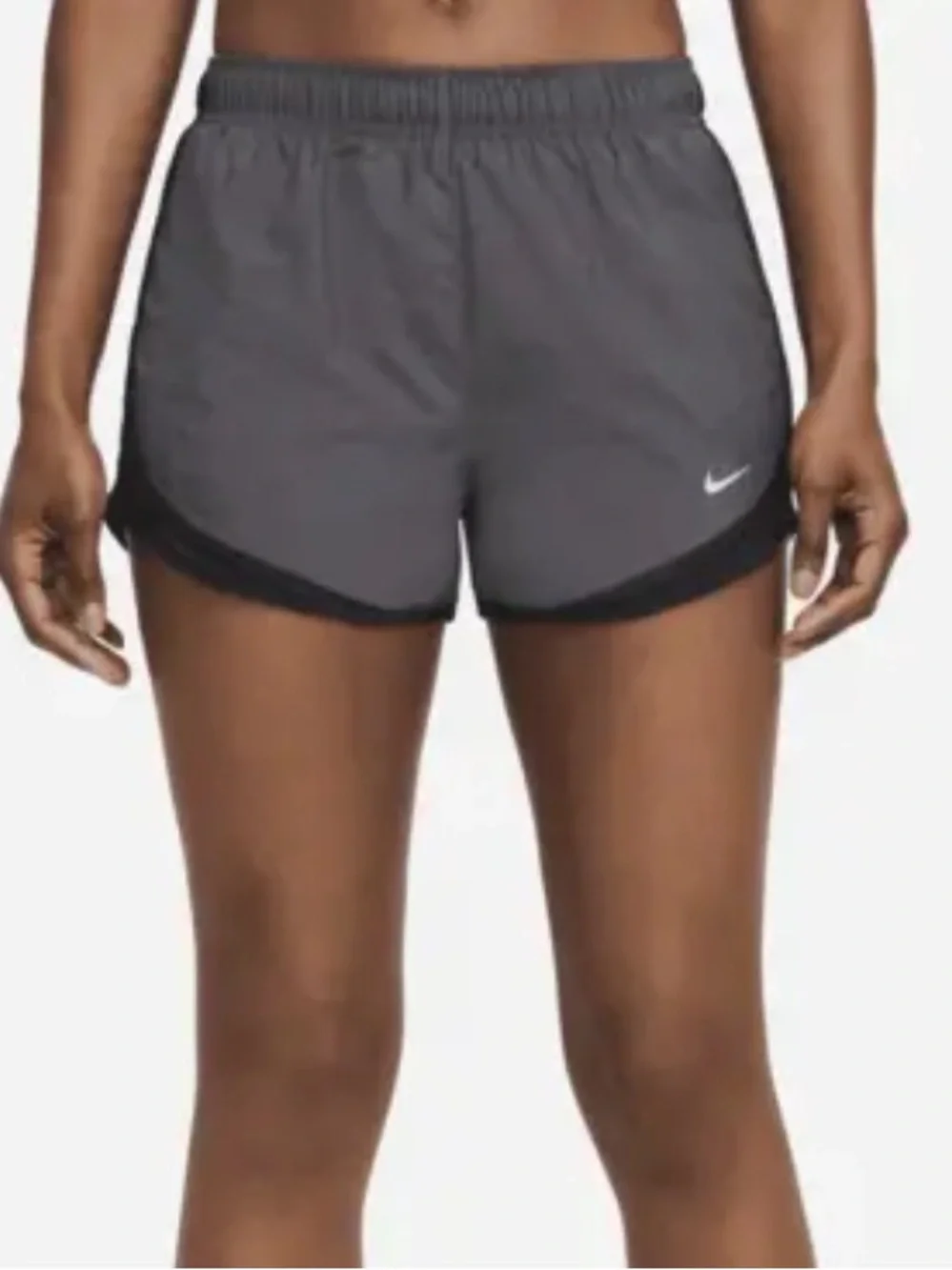Nike Women's Dark Gray Athletic Running Shorts with Black Trim Z